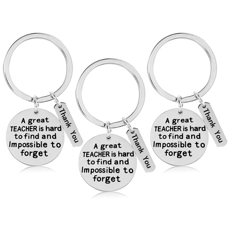 Nimteve Teacher Appreciation Gift for Women, 3PCs Teacher Keychain Set, Jewelry Gift for Teachers, Birthday Gift for Teacher Gifts From Students (A great teacher is hard to find) - Image 5